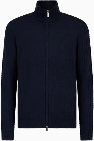 Emporio Armani Turtlenecks, male, , XL, Zip Cardigan for Stylish Look