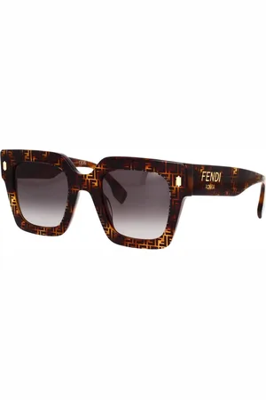 Fendi Sunglasses, female, , 50 MM, Square Sunglasses with Havana Frame