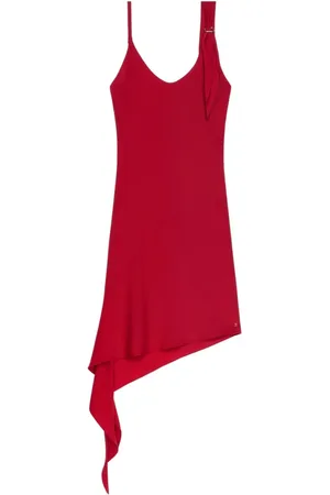 Courrèges Short Dresses, female, , S, Ruby Sleeveless Asymmetric Hem Dress