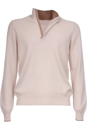 Gran Sasso Turtlenecks, male, , M, Wool Half-Zip Ribbed Polo Jumper