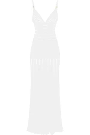 Elisabetta Franchi Gowns, female, , S, Ivory Dresses with Adjustable Straps