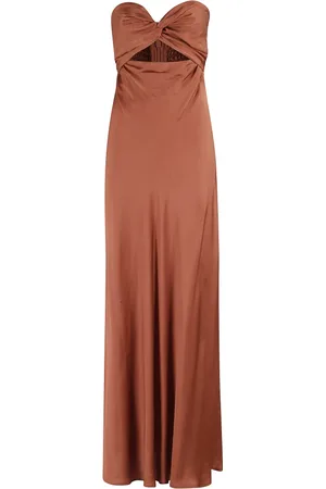 Essentiel Antwerp Gowns, female, , S, Bronze Strapless Midi Dress
