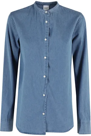 Aspesi Denim Shirts, female, , S, Denim shirt with mandarin collar