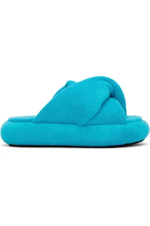 J.W.Anderson Sliders, female, , 7 UK, Twist Platform Sandals Turquoise Terrycloth