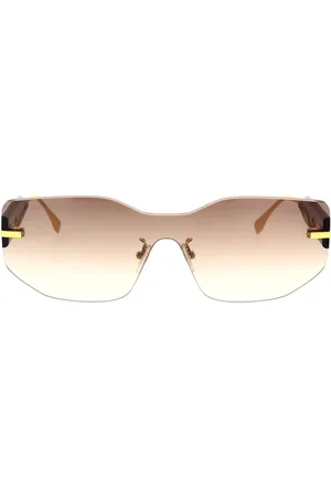 Fendi Elegant Mask Sunglasses Brown Gradient