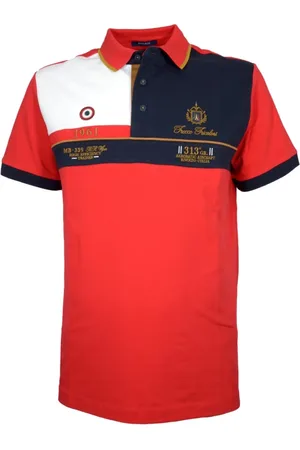 Aeronautica Militare Short Sleeve Polo Shirt with Tricolor Arrows Embroidery