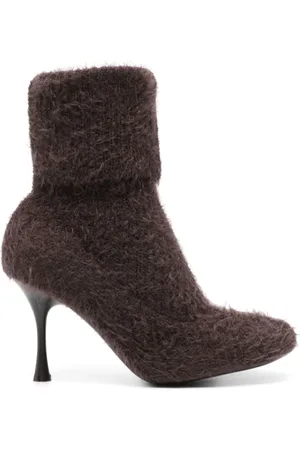 Gianvito Rossi Heeled Boots, female, , 5 UK, Knitted Cedar Ankle Boots