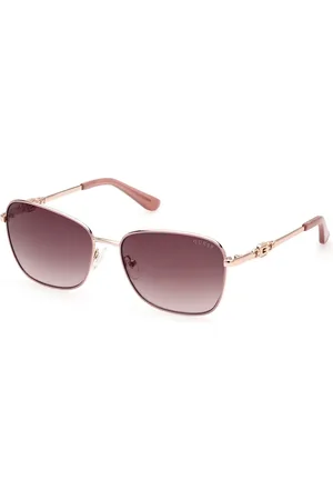 Guess Sunglasses, female, , 57 MM, Butterfly Style Sunglasses with Rose Gold Frame