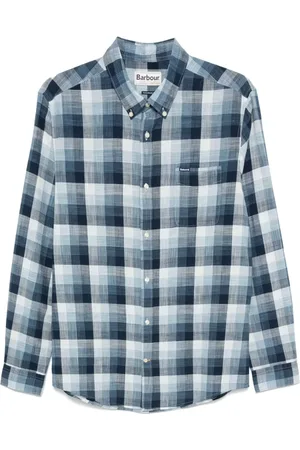 Barbour Casual Shirts, male, , S, Navy Checkered Cotton Shirt