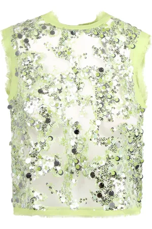 Baum und Pferdgarten Sheer Manira Blouse with Frayed Edges