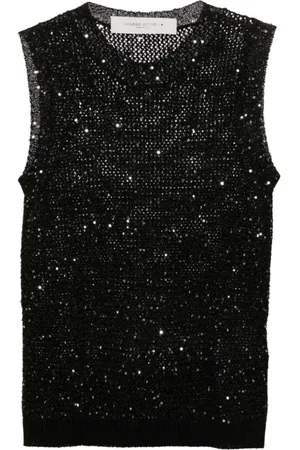 Golden Goose Sequin Mesh Knit Tank Top
