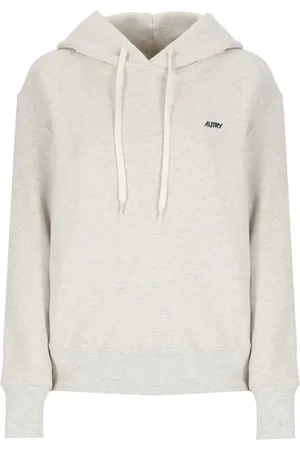 Autry Grey Cotton Hoodie with Drawstrings