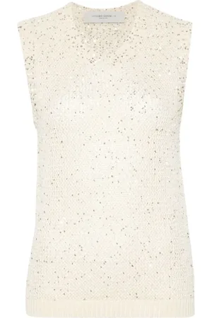 Golden Goose Sleeveless Tops, female, , M, Sequin Embellished Tank Top