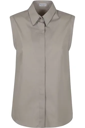 Brunello Cucinelli Shirts, female, , S, Monili Detail Poplin Shirt