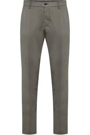 Bomboogie Chino Trousers in Cotton Satin with Micro-Print