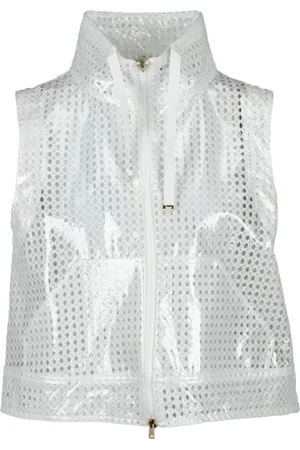 HERNO Plastic-coated sleeveless jacket with zipper pockets
