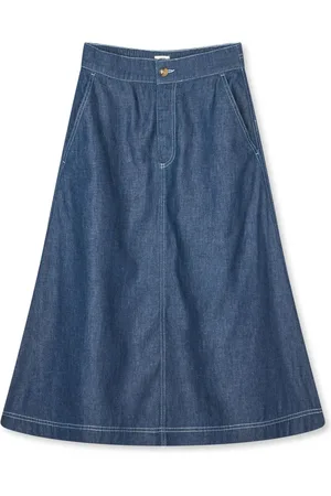 Mads Norgaard Denim Skirts, female, , 2XL, A-line Denim Skirt Dark