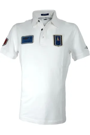 Aeronautica Militare Tricolor Arrows Short Sleeve Polo Shirt