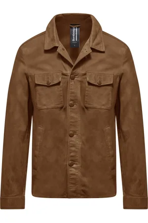Bomboogie Leather Jackets, male, , L, Wed Suede Leather Shirt Jacket