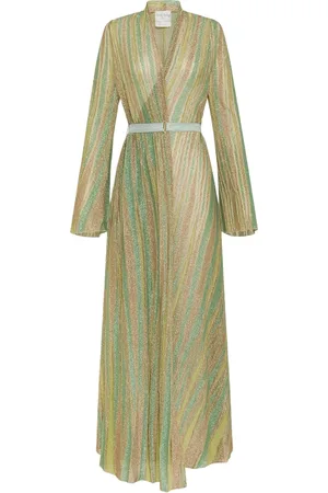 FORTE FORTE Maxi Dresses, female, , S, Chlorophyll Wrap Dress in Lurex Jersey
