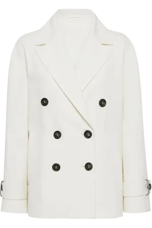 Brunello Cucinelli Trench Coats, female, , S, Double-Breasted Coat with Pockets