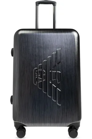 Emporio Armani Cabin Bags, male, , ONE SIZE, Anthracite Logo Relief Trolley