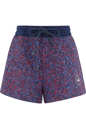 adidas Blue Terry Shorts with Printed Logo