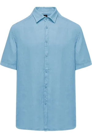Bomboogie Short Sleeve Shirts, male, , XL, Linen Short Sleeve Shirt