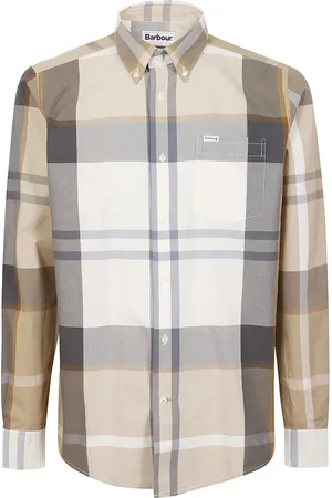 Barbour Casual Shirts, male, , 2XL, Stone Cotton Tailored Shirt
