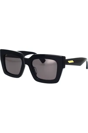 Bottega Veneta Square Frame Sunglasses with Metal Stripes
