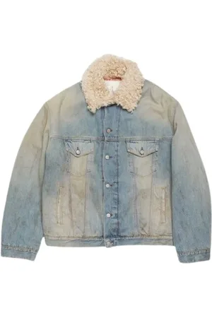 Acne Studios Denim Fur Trim Oversized Jacket