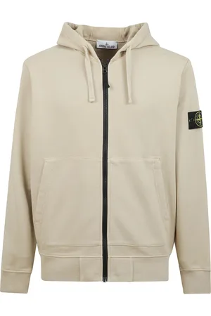 Stone Island Hooded Zip-Up Jumper with Logo Badge