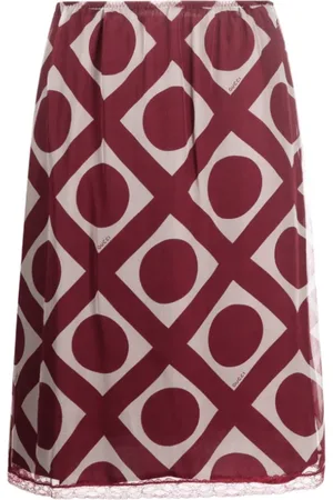 Gucci Geometric Print Midi Skirt with Lace
