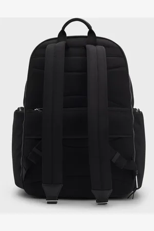 HUGO BOSS Backpacks, male, , ONE SIZE, Contemporary Leather Trimmed Double Zip Backpack