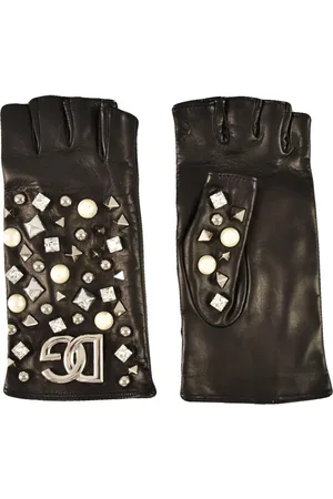 Dolce & Gabbana Gloves, female, , M, Leather Gloves - Stylish and Elegant