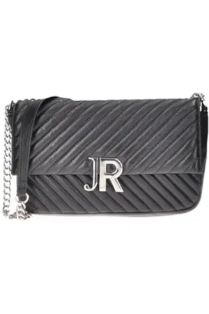 John Richmond Cross Body Bags, female, , ONE SIZE, Leather Crossbody Bag with Silver Logo Initials