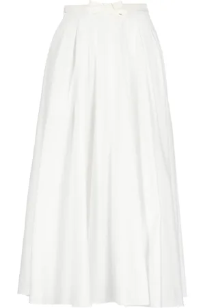 Elisabetta Franchi Pleated Cotton Skirt with Belt