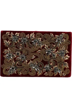 Dolce & Gabbana Velvet Gold Clutch Evening Bag