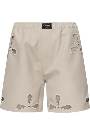 COPERNI Casual Shorts, female, , XS, Petal Embroidered Cut-Out Shorts