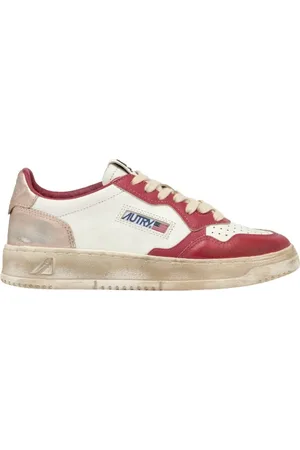 Autry Vintage White Rose Copper Trainers