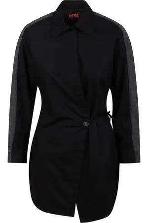 Diesel Wrap Dresses, female, , XS, Lace-Up Wrap Dress with Metal Logo
