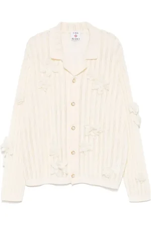 Casablanca Cardigans, male, , M, Elegant Lace Detail Cotton Shirt