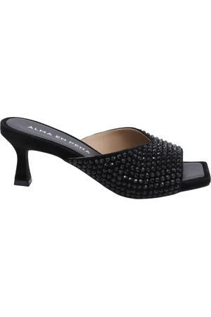 Alma en Pena Heeled Mules, female, , 7 UK, Stylish Mule Shoes with Pieve Detail
