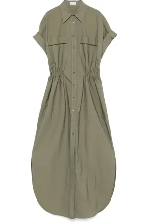 Brunello Cucinelli Shirt Dresses, female, , M, Elegant Silk Evening Dress