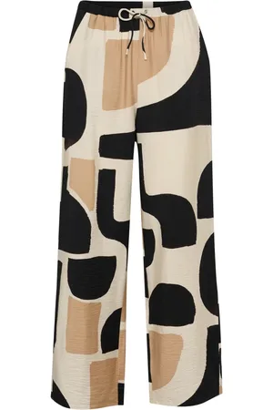 INWEAR Wide Trousers, female, , L, Neutral Soft Blocks Wide Leg Trousers