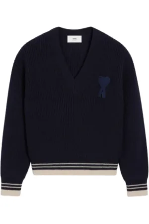 Ami Ribbed V-Neck Jumper