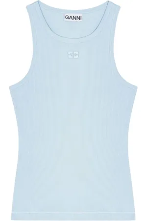 Ganni Rib Tank Top Soft Cotton