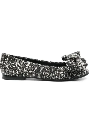 AGL ATTILIO GIUSTI LEOMBRUNI Ballerinas, female, , 6 UK, Black and White Tweed Ballerina Shoes
