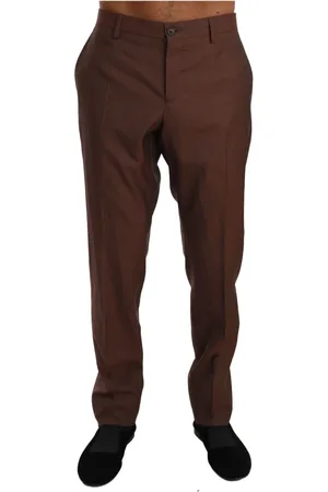 Dolce & Gabbana Chinos, male, , 2XL, Elegant Wool and Silk Formal Trousers