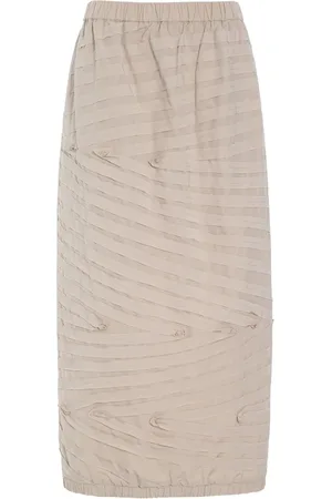 Bitte Kai Rand Midi Skirts, female, , L, Poplin Skirt with Fingerprints Pattern